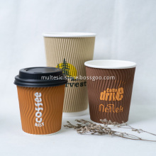 Disposable high-quality ripple wall coffee paper cup